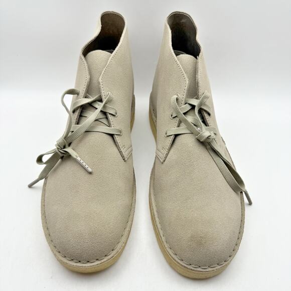 Clarks Mens Desert Coal Chukka Boots US 12 M EU 46 Stone Taupe Suede NIB - Picture 7 of 13